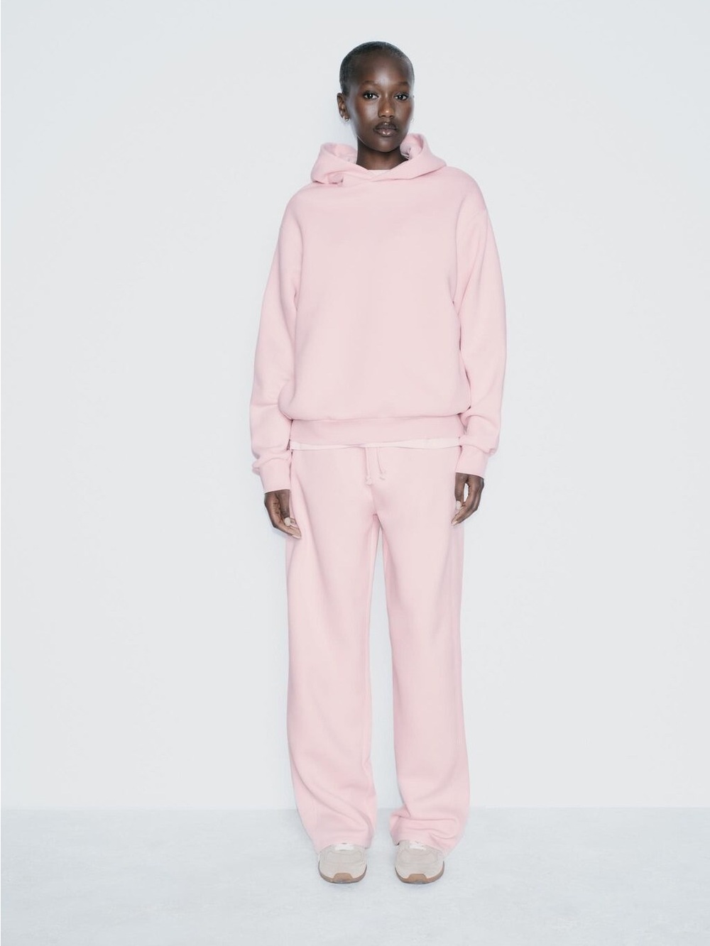 Zara Viral Baby Pink Hoodie and Sweatpants Set- both new with tags